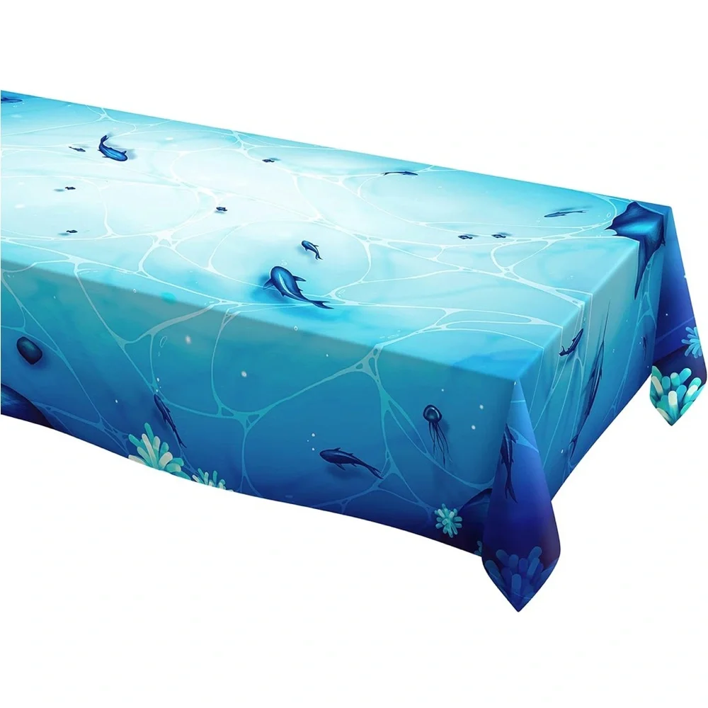 Ocean Blue Party Tablecloth Cheerland Under The Sea Party